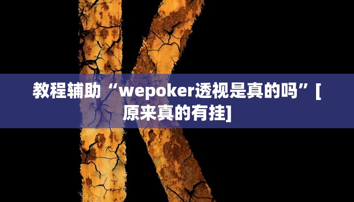 教程辅助“wepoker透视是真的吗”[原来真的有挂]