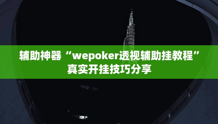 辅助神器“wepoker透视辅助挂教程”真实开挂技巧分享