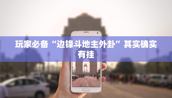 玩家必备“边锋斗地主外卦”其实确实有挂