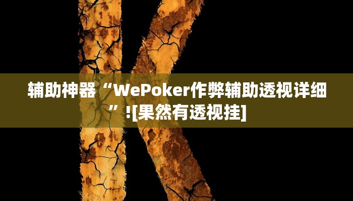 辅助神器“WePoker作弊辅助透视详细”![果然有透视挂]