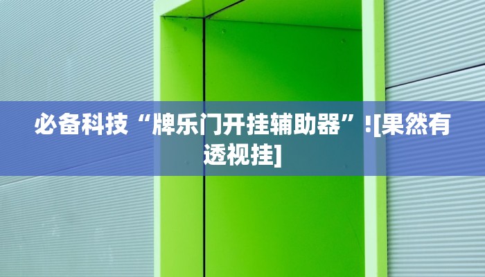 必备科技“牌乐门开挂辅助器”![果然有透视挂]