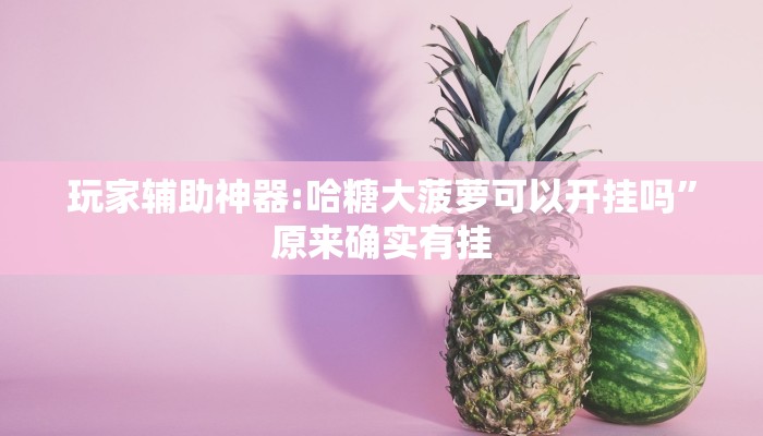 玩家辅助神器:哈糖大菠萝可以开挂吗”原来确实有挂