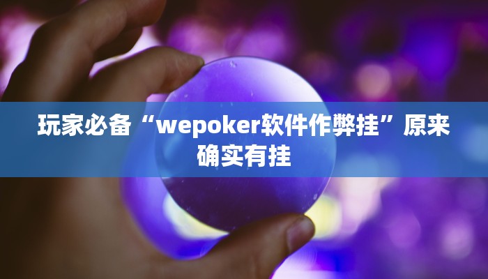 玩家必备“wepoker软件作弊挂”原来确实有挂