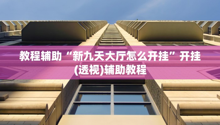 教程辅助“新九天大厅怎么开挂”开挂(透视)辅助教程