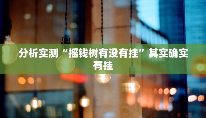 分析实测“摇钱树有没有挂”其实确实有挂 分析实测“摇钱树有没有挂”其实确实有挂