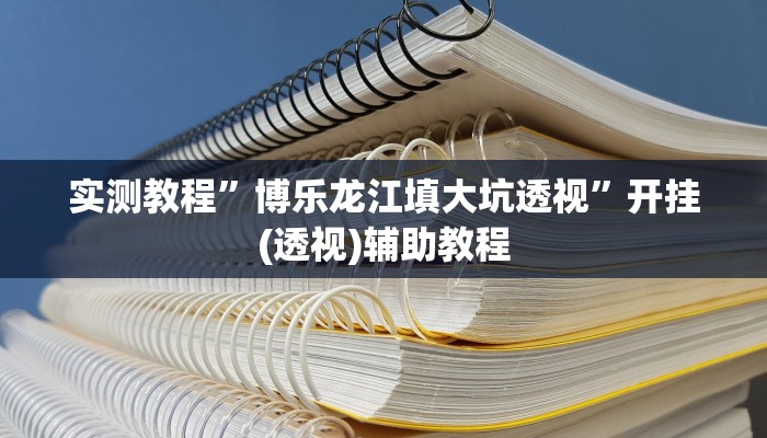实测教程”博乐龙江填大坑透视”开挂(透视)辅助教程