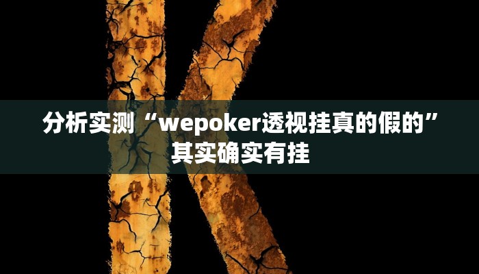 分析实测“wepoker透视挂真的假的”其实确实有挂 分析实测“wepoker透视挂真的假的”其实确实有挂