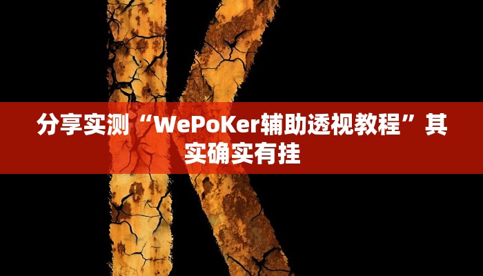 分享实测“WePoKer辅助透视教程”其实确实有挂 分享实测“WePoKer辅助透视教程”其实确实有挂
