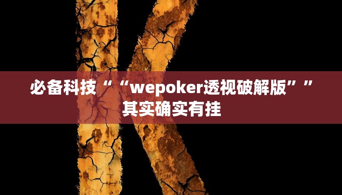 必备科技““wepoker透视破解版””其实确实有挂 必备科技““wepoker透视破解版””其实确实有挂