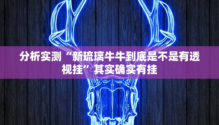 分析实测“新琉璃牛牛到底是不是有透视挂”其实确实有挂 分析实测“新琉璃牛牛到底是不是有透视挂”其实确实有挂