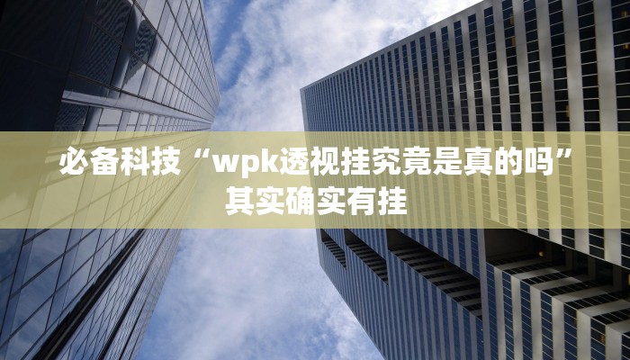 必备科技“wpk透视挂究竟是真的吗”其实确实有挂 必备科技“wpk透视挂究竟是真的吗”其实确实有挂