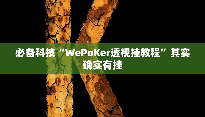 必备科技“WePoKer透视挂教程”其实确实有挂 必备科技“WePoKer透视挂教程”其实确实有挂