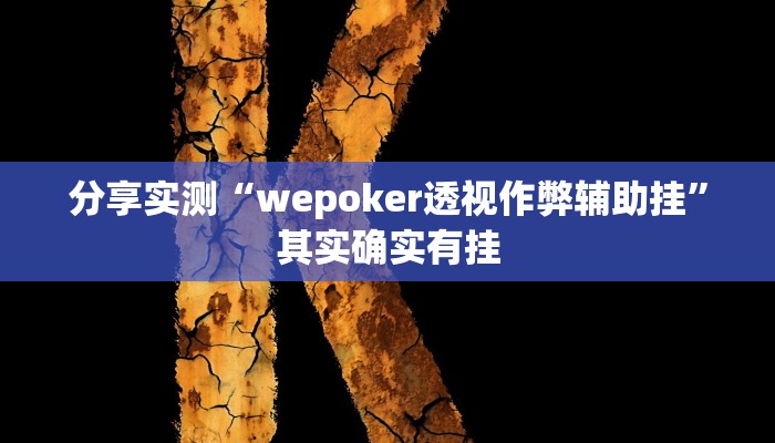 分享实测“wepoker透视作弊辅助挂”其实确实有挂