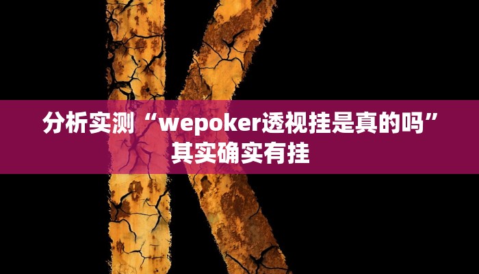分析实测“wepoker透视挂是真的吗”其实确实有挂 分析实测“wepoker透视挂是真的吗”其实确实有挂