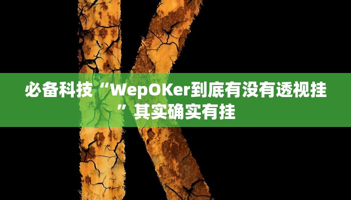 必备科技“WepOKer到底有没有透视挂”其实确实有挂